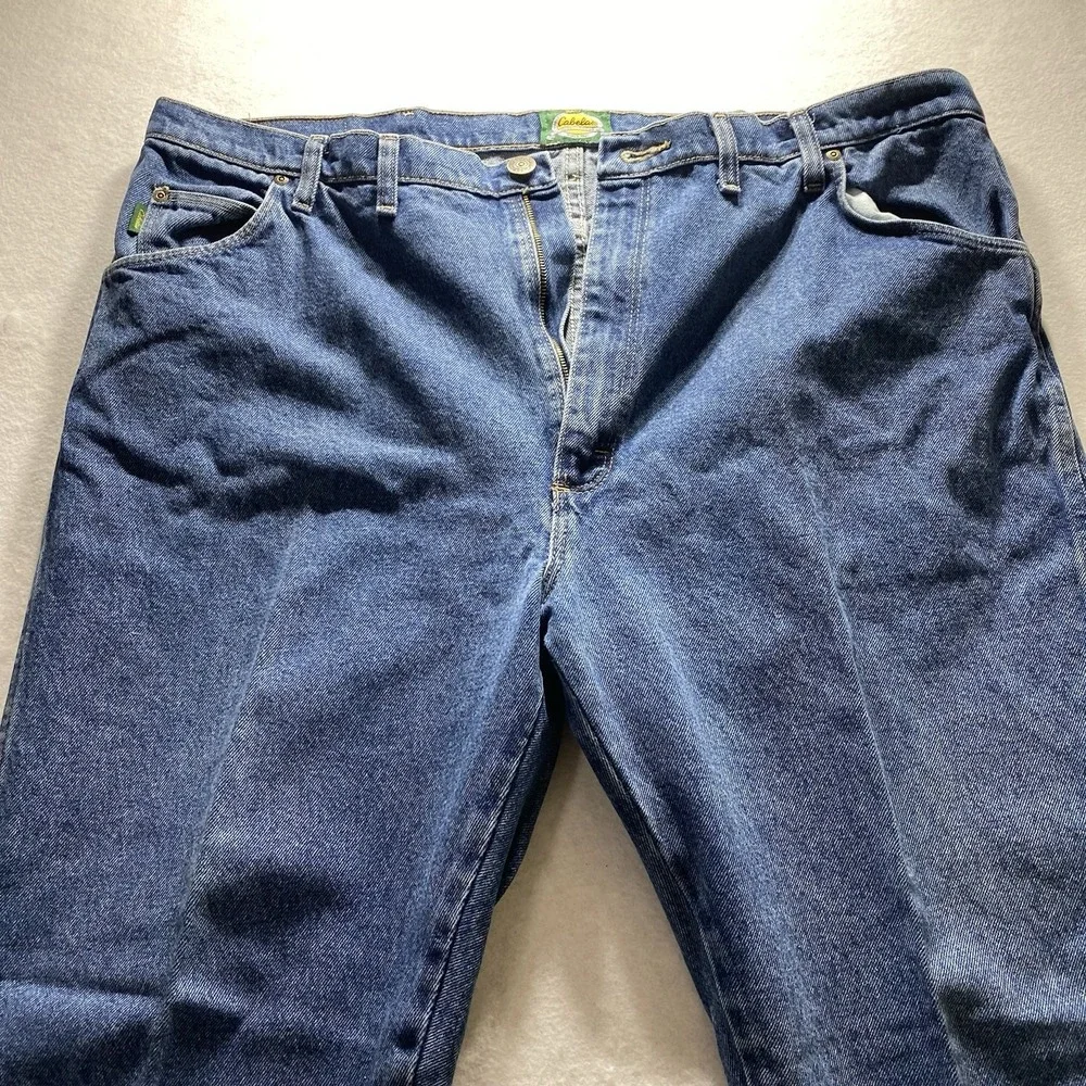 Cabela's Men's 905100D Blue Denim Jeans Size 44x32 Outdoor Work USA Style